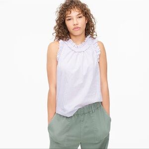 J.‎ Crew Lavender Striped Ruffle Top